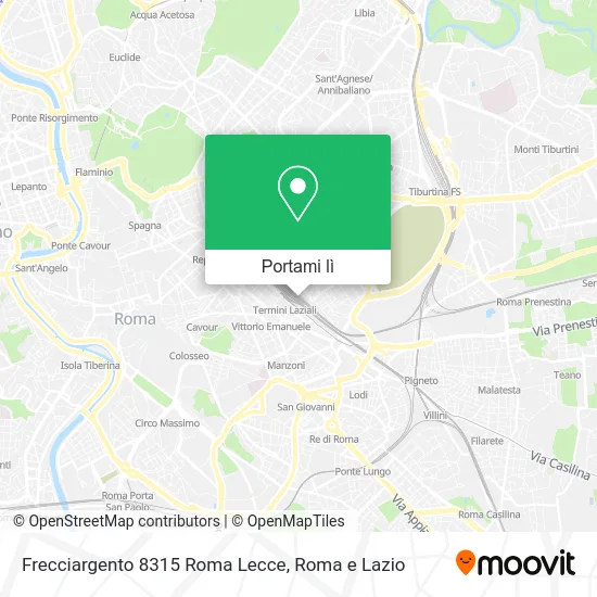Mappa Frecciargento 8315 Roma Lecce