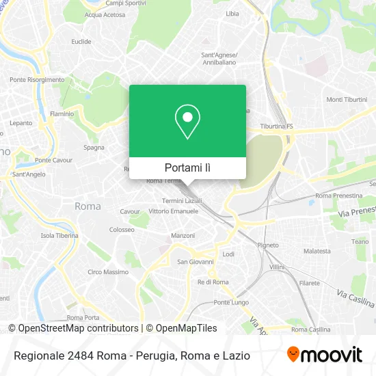 Mappa Regionale 2484 Roma - Perugia