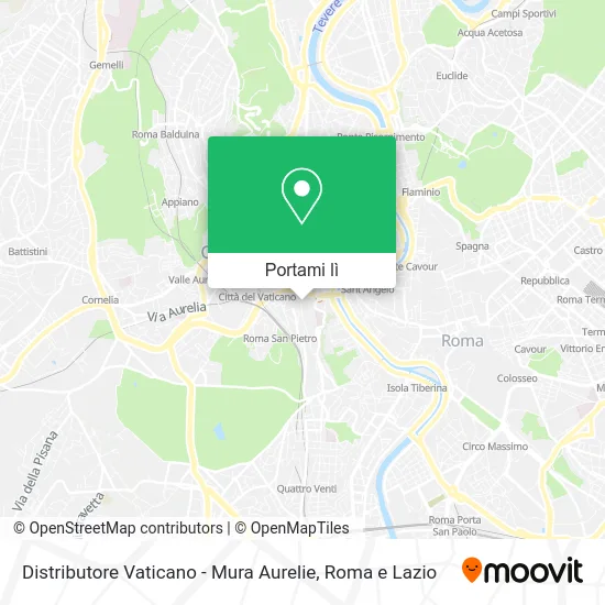 Mappa Distributore Vaticano - Mura Aurelie