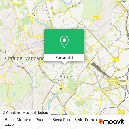 Mappa Banca Monte dei Paschi di Siena Roma Sede