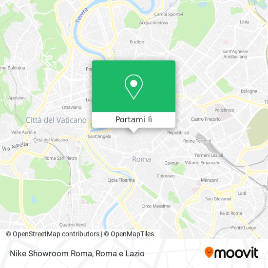 Mappa Nike Showroom Roma
