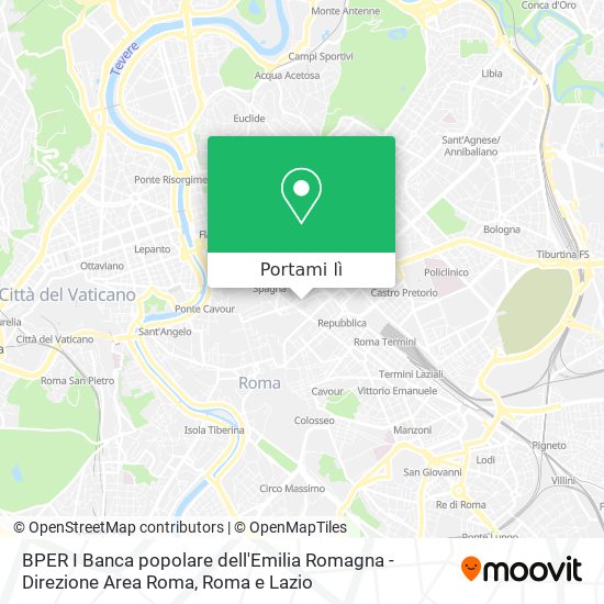 Mappa BPER I Banca popolare dell'Emilia Romagna - Direzione Area Roma