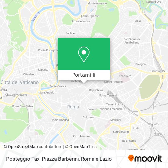 Mappa Posteggio Taxi Piazza Barberini