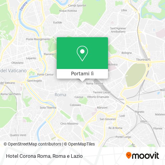 Mappa Hotel Corona Roma