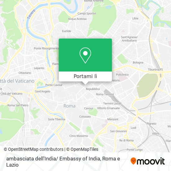 Mappa ambasciata dell'India/ Embassy of India