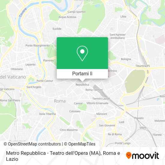Mappa Metro Repubblica - Teatro dell'Opera (MA)