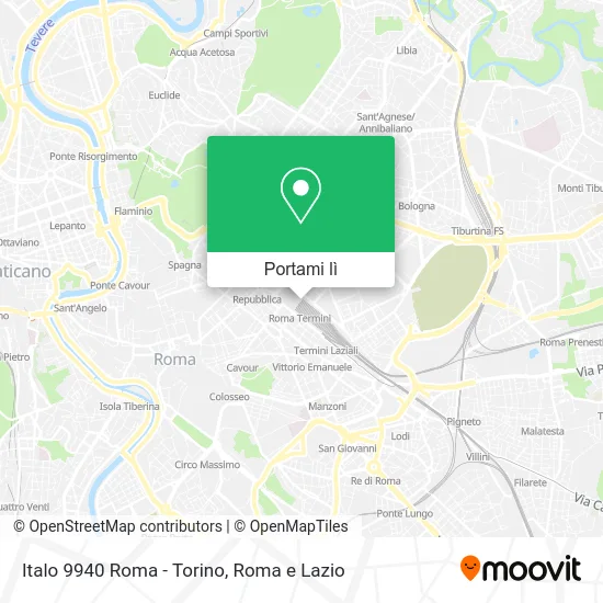 Mappa Italo 9940 Roma - Torino