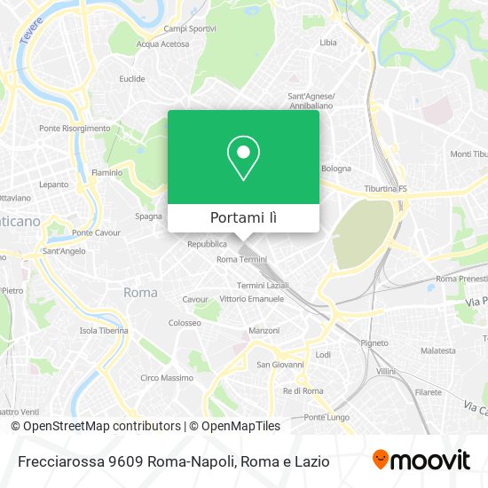 Mappa Frecciarossa 9609 Roma-Napoli