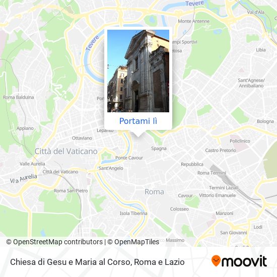 Mappa Chiesa di Gesu e Maria al Corso