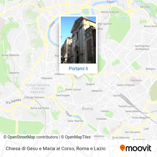 Mappa Chiesa di Gesu e Maria al Corso