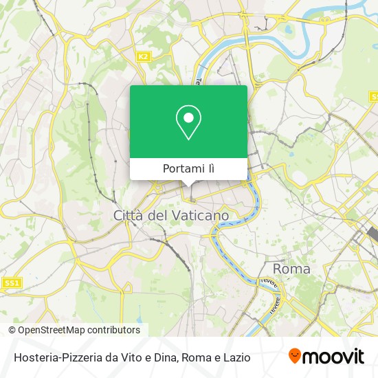 Mappa Hosteria-Pizzeria da Vito e Dina