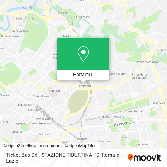 Mappa Ticket Bus Srl - STAZIONE TIBURTINA FS