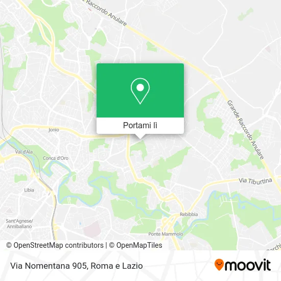 Mappa Via Nomentana 905