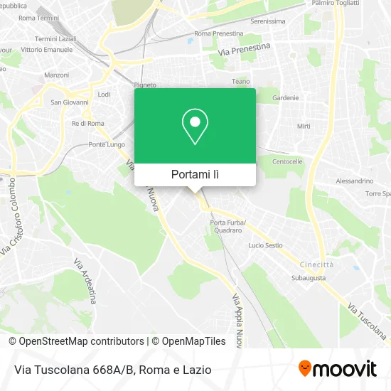 Mappa Via Tuscolana 668A/B