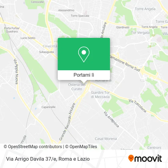 Mappa Via Arrigo Davila 37/e