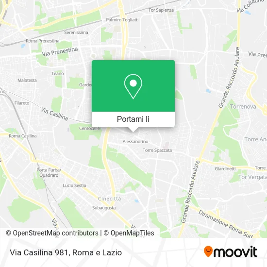 Mappa Via Casilina 981