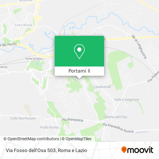 Mappa Via Fosso dell'Osa 503