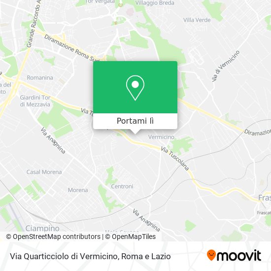 Mappa Via Quarticciolo di Vermicino