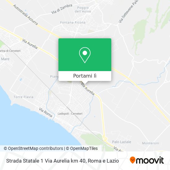 Mappa Strada Statale 1 Via Aurelia km 40