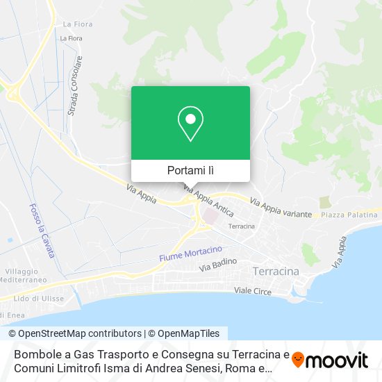 Mappa Bombole a Gas Trasporto e Consegna su Terracina e Comuni Limitrofi Isma di Andrea Senesi