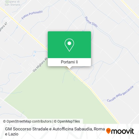 Mappa GM Soccorso Stradale e Autofficina Sabaudia