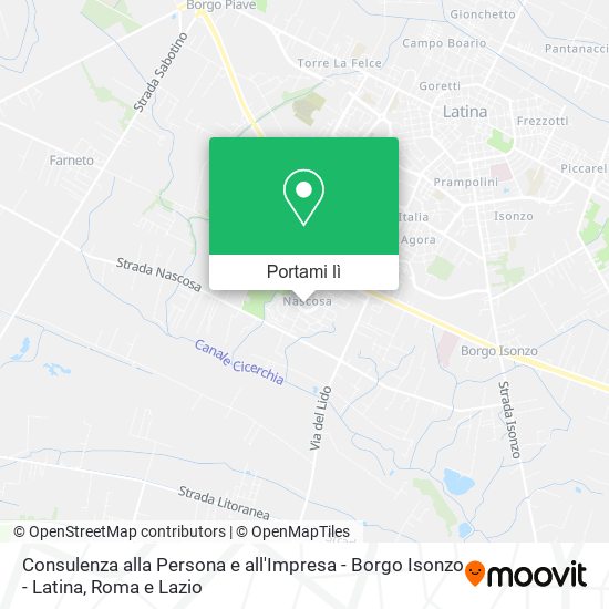 Mappa Consulenza alla Persona e all'Impresa - Borgo Isonzo - Latina