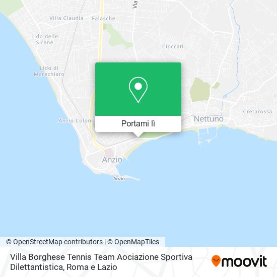 Mappa Villa Borghese Tennis Team Aociazione Sportiva Dilettantistica