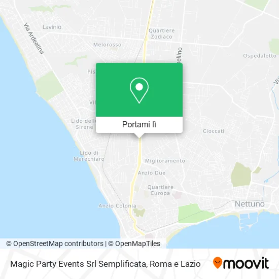 Mappa Magic Party Events Srl Semplificata