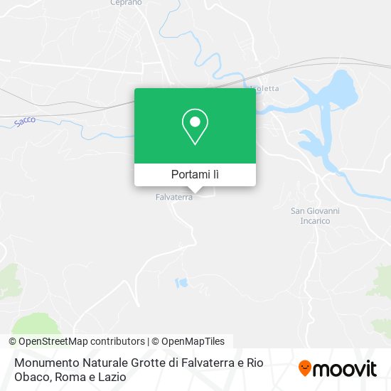 Mappa Monumento Naturale Grotte di Falvaterra e Rio Obaco