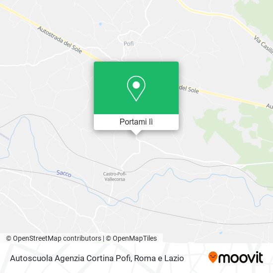 Mappa Autoscuola Agenzia Cortina Pofi