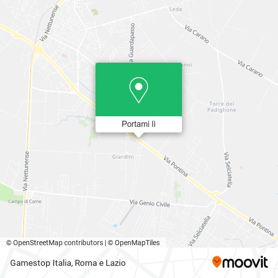 Mappa Gamestop Italia