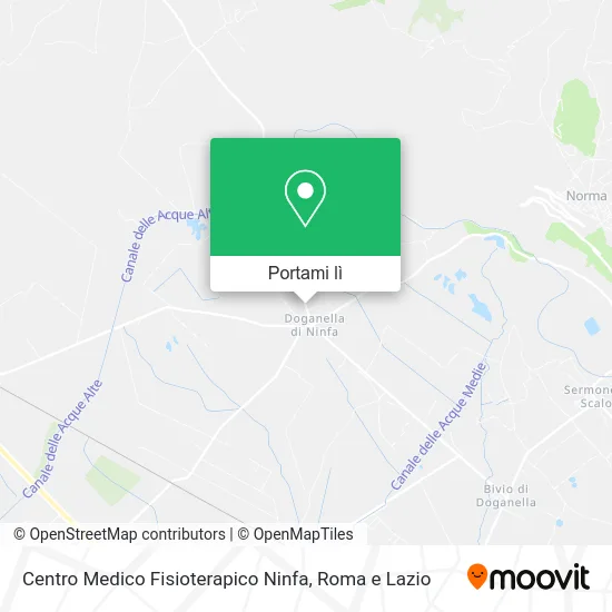 Mappa Centro Medico Fisioterapico Ninfa