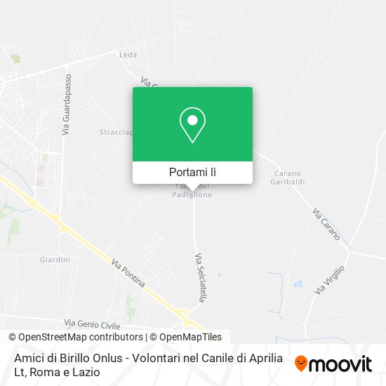 Mappa Amici di Birillo Onlus - Volontari nel Canile di Aprilia Lt