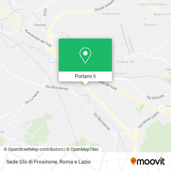 Mappa Sede Gls di Frosinone