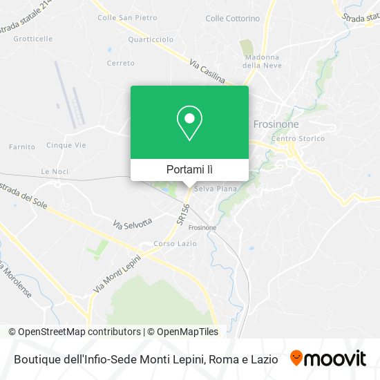 Mappa Boutique dell'Infio-Sede Monti Lepini