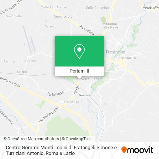 Mappa Centro Gomme Monti Lepini di Fratangeli Simone e Turriziani Antonio