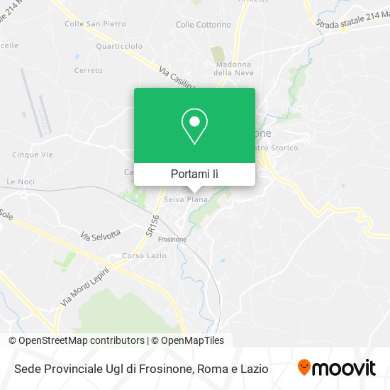 Mappa Sede Provinciale Ugl di Frosinone