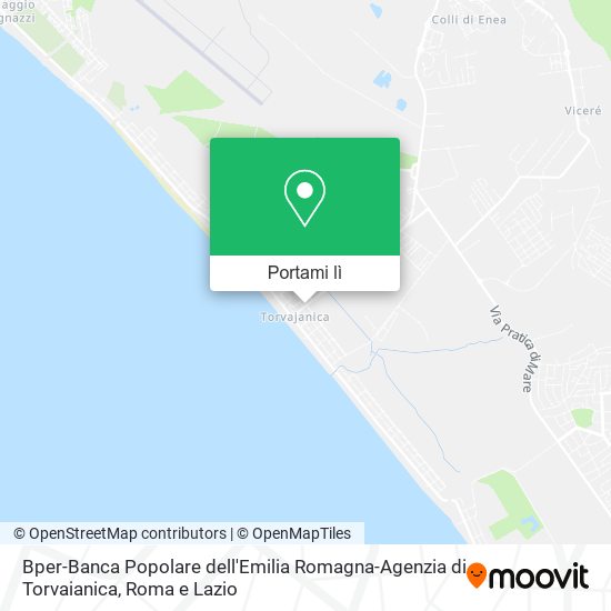 Mappa Bper-Banca Popolare dell'Emilia Romagna-Agenzia di Torvaianica
