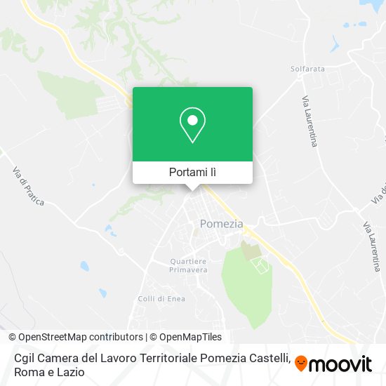 Mappa Cgil Camera del Lavoro Territoriale Pomezia Castelli