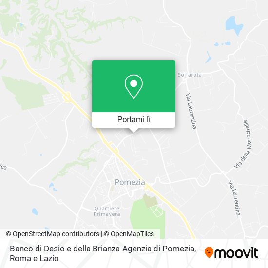 Mappa Banco di Desio e della Brianza-Agenzia di Pomezia