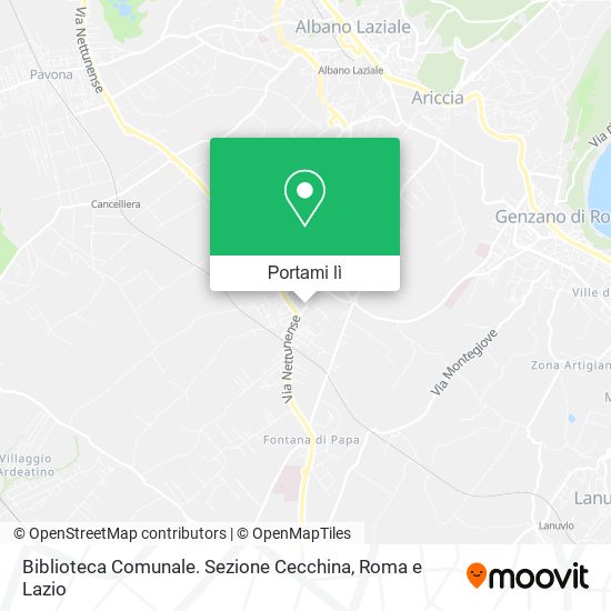 Mappa Biblioteca Comunale. Sezione Cecchina