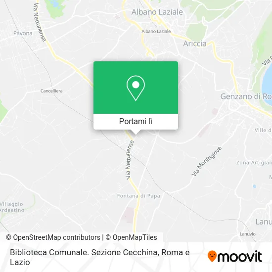 Mappa Biblioteca Comunale. Sezione Cecchina