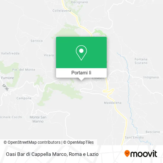 Mappa Oasi Bar di Cappella Marco