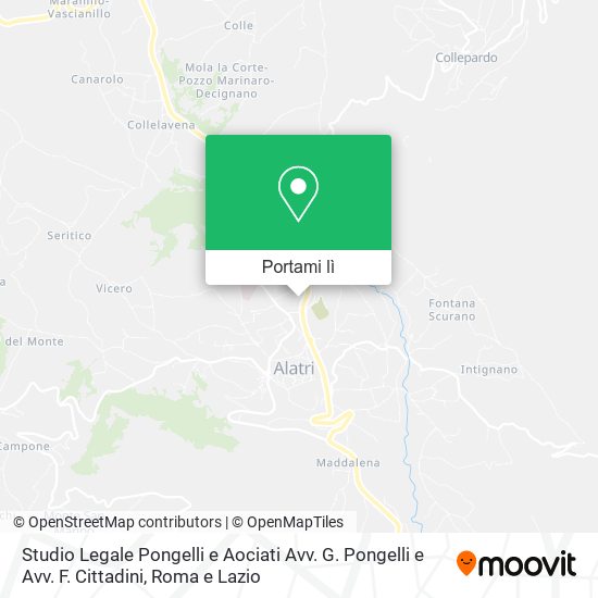 Mappa Studio Legale Pongelli e Aociati Avv. G. Pongelli e Avv. F. Cittadini