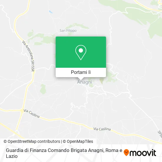 Mappa Guardia di Finanza Comando Brigata Anagni