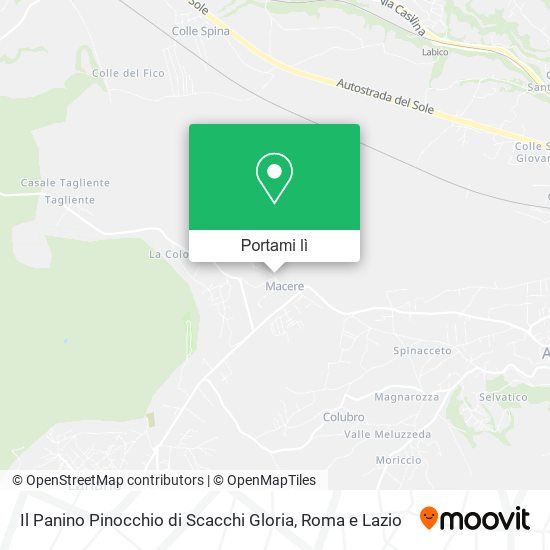 Mappa Il Panino Pinocchio di Scacchi Gloria
