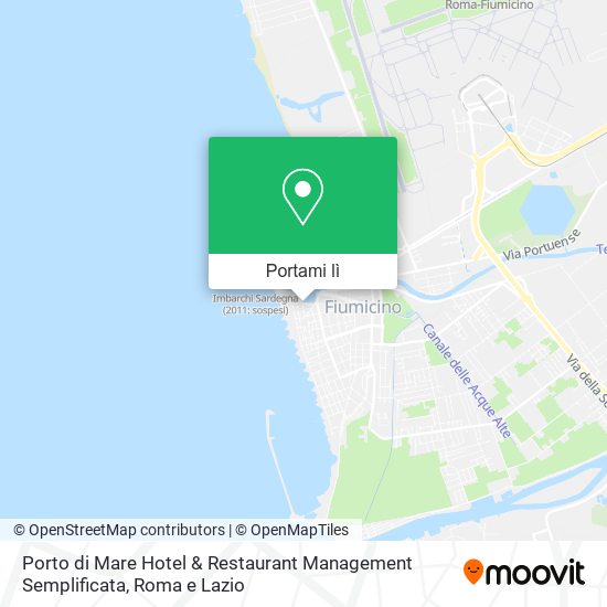 Mappa Porto di Mare Hotel & Restaurant Management Semplificata