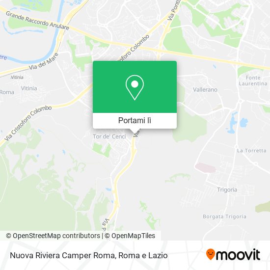 Mappa Nuova Riviera Camper Roma