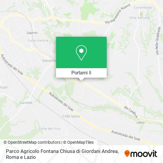 Mappa Parco Agricolo Fontana Chiusa di Giordani Andrea