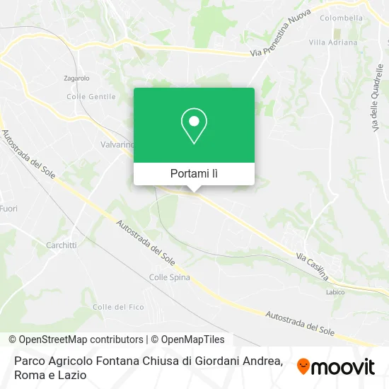 Mappa Parco Agricolo Fontana Chiusa di Giordani Andrea